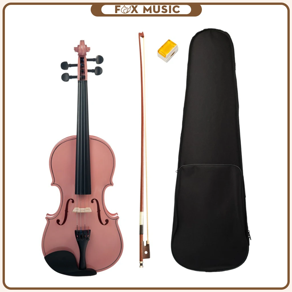 Violin 4/4 Acoustic with Bow Case Rosin for Beginners Students School Learners Full Size Violin Bow Bag Rosin Violin Accessories