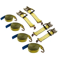 4 x j hook ratchet tie downs polyester web strap 2 in x 27 ft x 10000 lbs