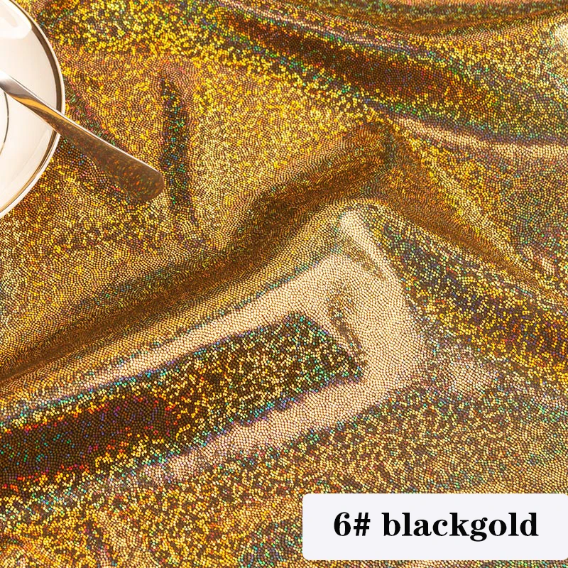 black gold 160X100 см стрейч танцевальная сцена блестящая ткань Африканский Tissus лоскутное Тюль Свадебные вечерние украшения марлевая ткань - Цвет: black gold