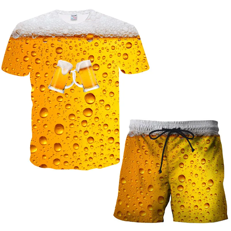 Новинка 2020 летний мужской спортивный костюм мужские 3D Повседневные облегающие