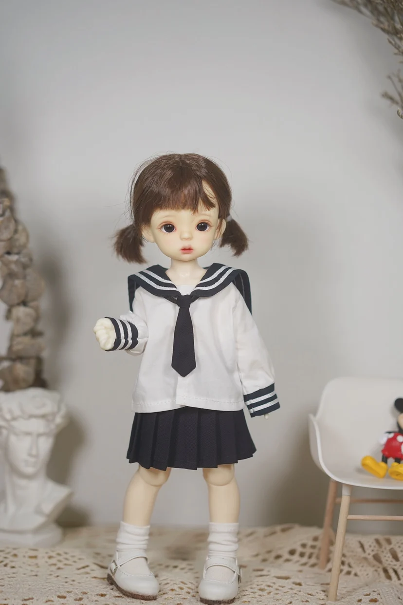 

Шарнирный комплект одежды для куклы, подходит для размера 1-6, воротник фэн-шуй YOSD navy, Униформа, комплект для детского сада, аксессуары для кук...