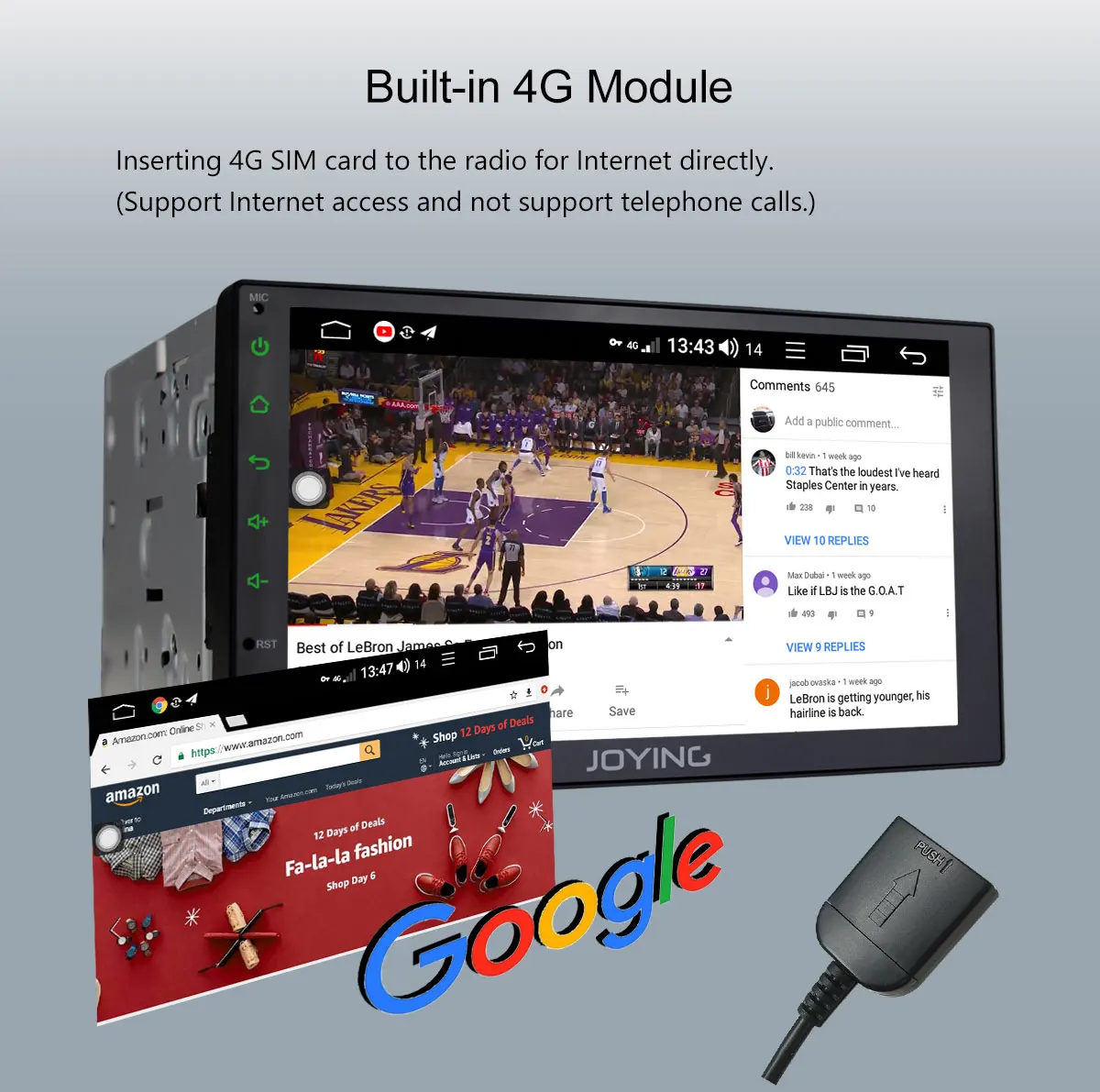 JOYING 2 din Автомобильный радиоплеер Восьмиядерный 4 Гб+ 64 ГБ Android 8,1 поддержка 4G DSP gps универсальный стерео головное устройство SWC мультимедийный плеер