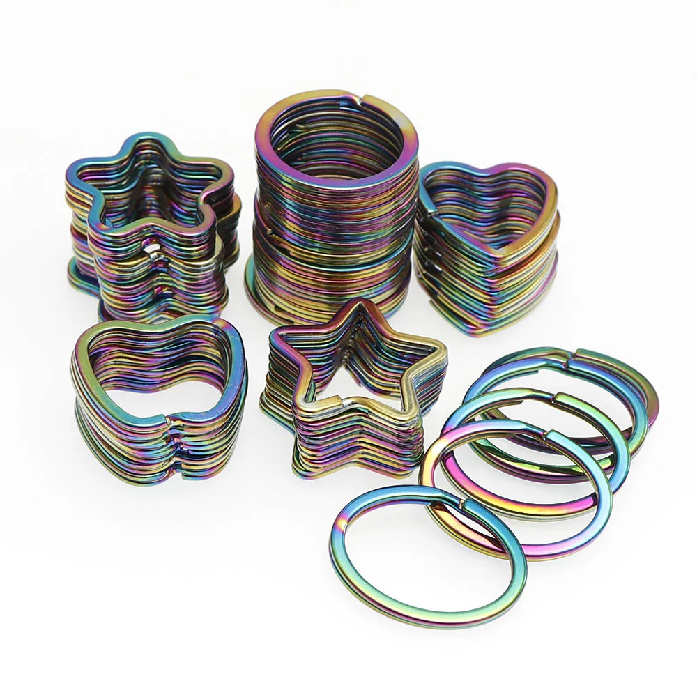 10 шт./ЛОТ цветной брелок для ключей с разрезом кольцо изготовления брелоков