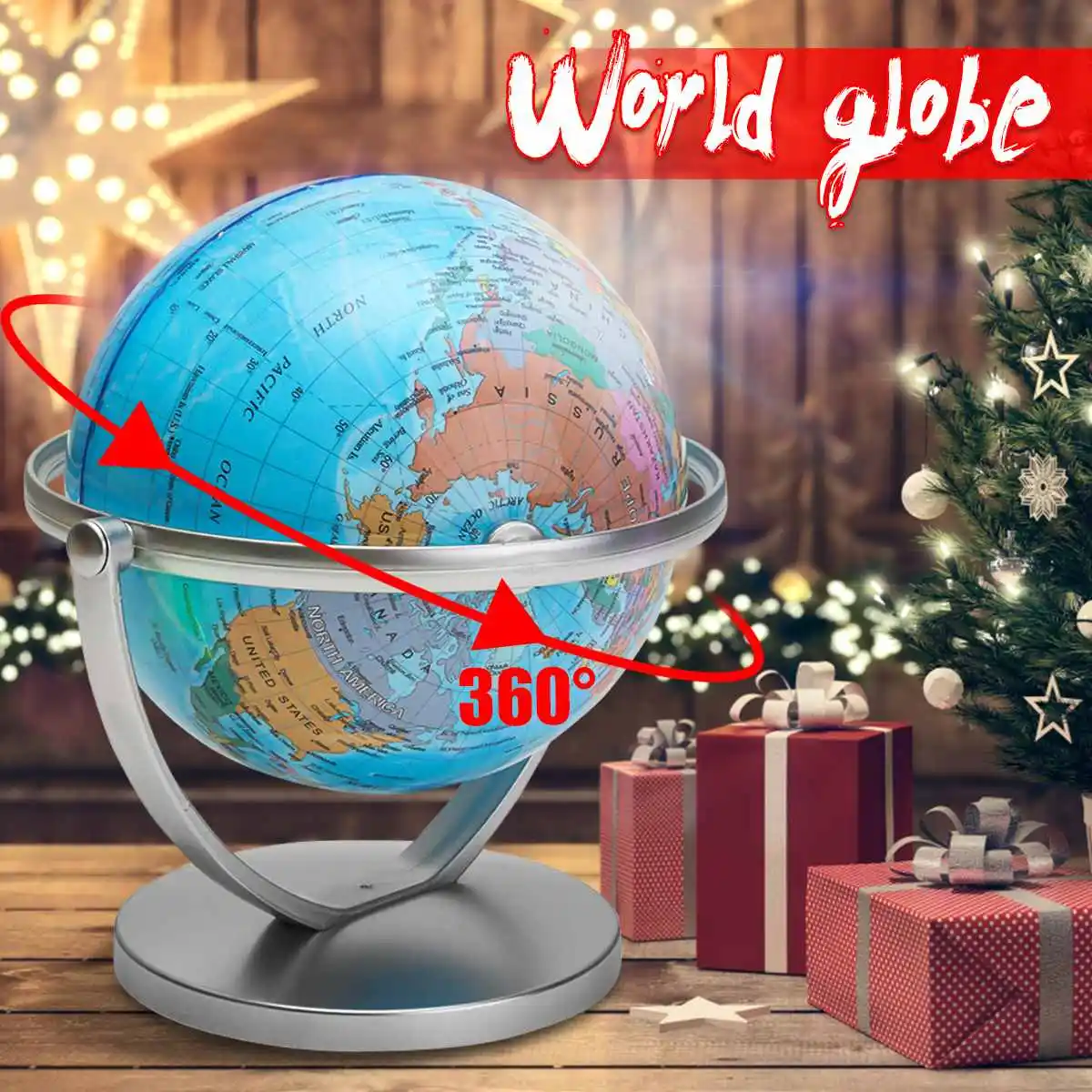 

18cm Terrestrial World Globe Earth Ocean Map With Rotating Stand School Geography Educational Home Decoration Office Ornament