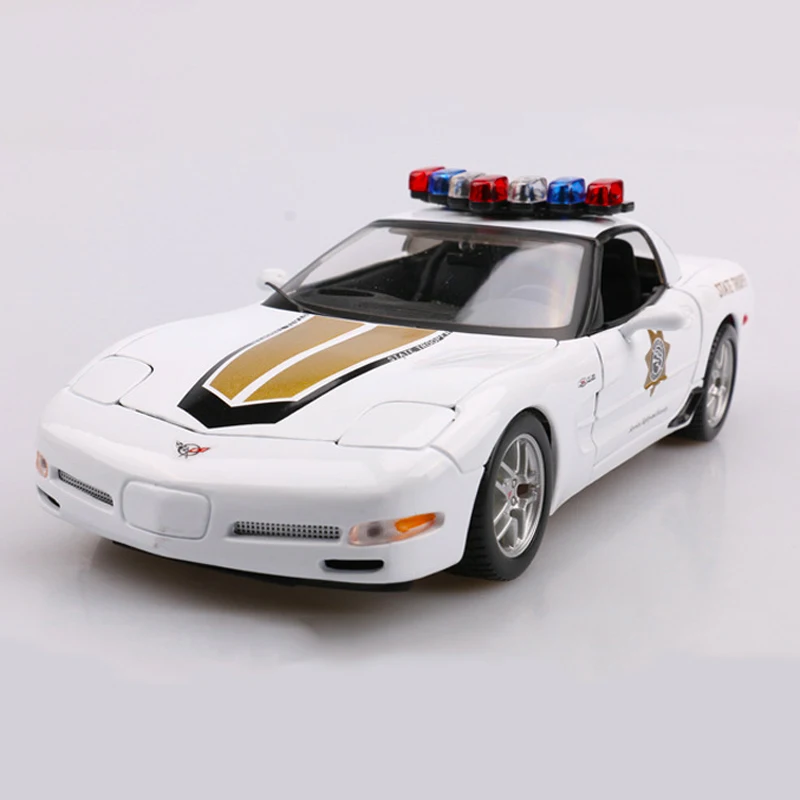1:18 Литой Сплав Corvette Z06 полицейский спортивный автомобиль модель моделирование