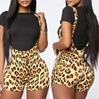 Новый Модный женский комбинезон, шорты, короткие комбинезоны на лямках, однотонные брюки с леопардовым принтом (Товары в наличии в марте)
