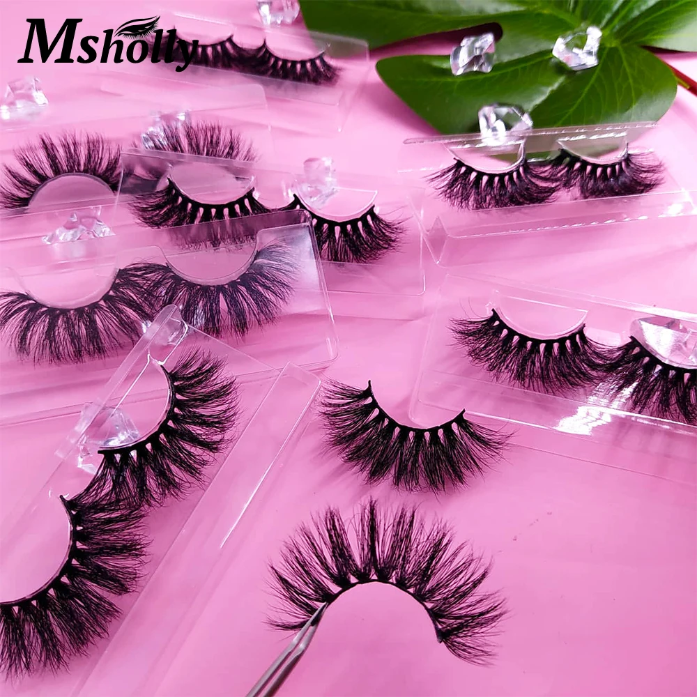 

5/10/30/50/100 Pairs 3D Mink Lashes Makeup Wholesale 25 MM Fluffy Messy Wispy Magnetic False Eyelashes Natural Box Package Bulk