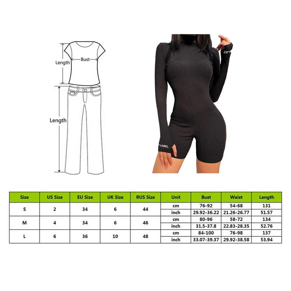 

Turtleneck Knit Rib Bodycon Fitness Playsuit Sportswear Long Sleeve Zipper Body Embroidery Lucky Rompers Womens Jumpsuit