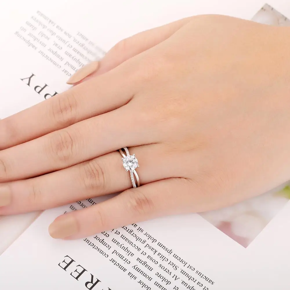 LASAMERO обручальное кольцо с раздельным хвостовиком 6 5 карата 585 мм муассаниты 14 К