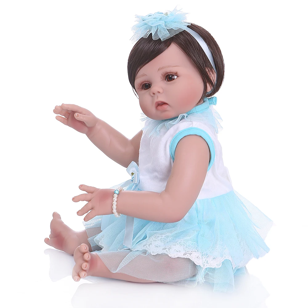 49 см силиконовые куклы Reborn Baby для малышей Кукла новорожденного Bebe кукла