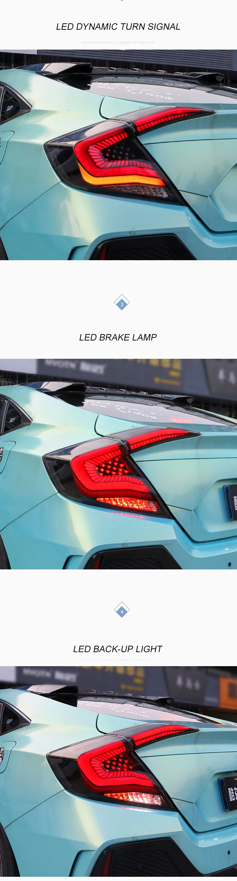 Автомобильный Стайлинг задний фонарь чехол для Honda Civic задние фонари- для Civic светодиодный задний фонарь светодиодный фонарь