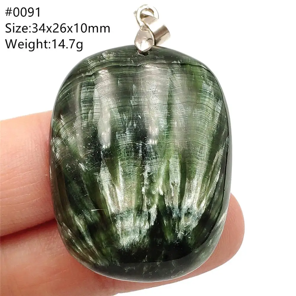 Натуральный зеленый Серафинит женский кулон ожерелье из драгоценных камней