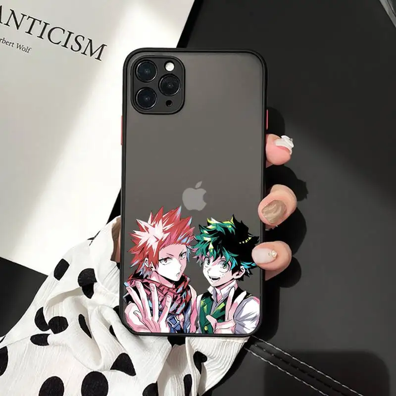 

My Hero Academia Boku Phone Cases matte transparent For iphone 7 8 11 12 plus mini x xs xr pro max cover