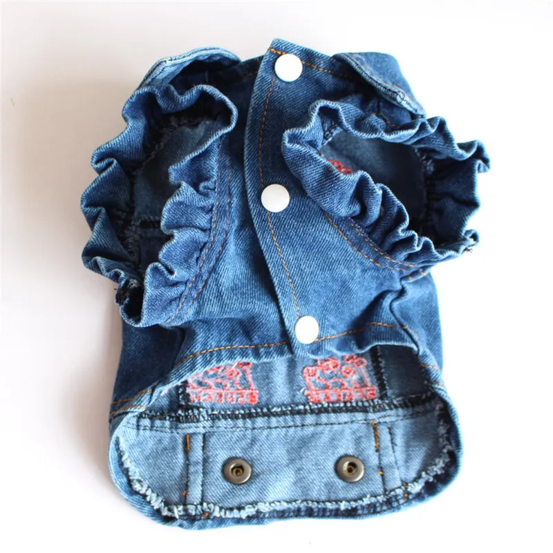 Модная Джинсовая куртка с рисунком для собак джинсовая одежда маленьких Такса