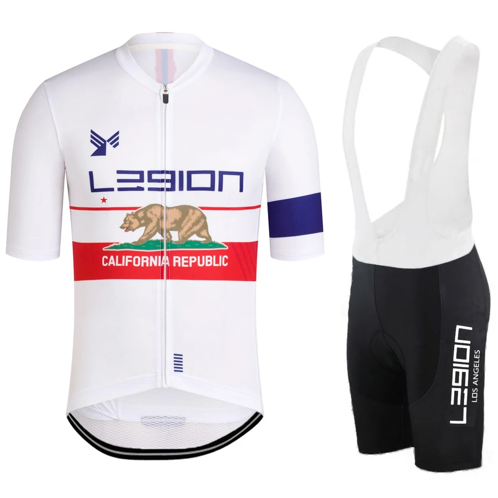 

L39ION Cycling Clothing 2022 Mens California Cycling Jersey Set Road Bike Shirt Suit Bicycle Bib Shorts MTB Wear Maillot Culotte