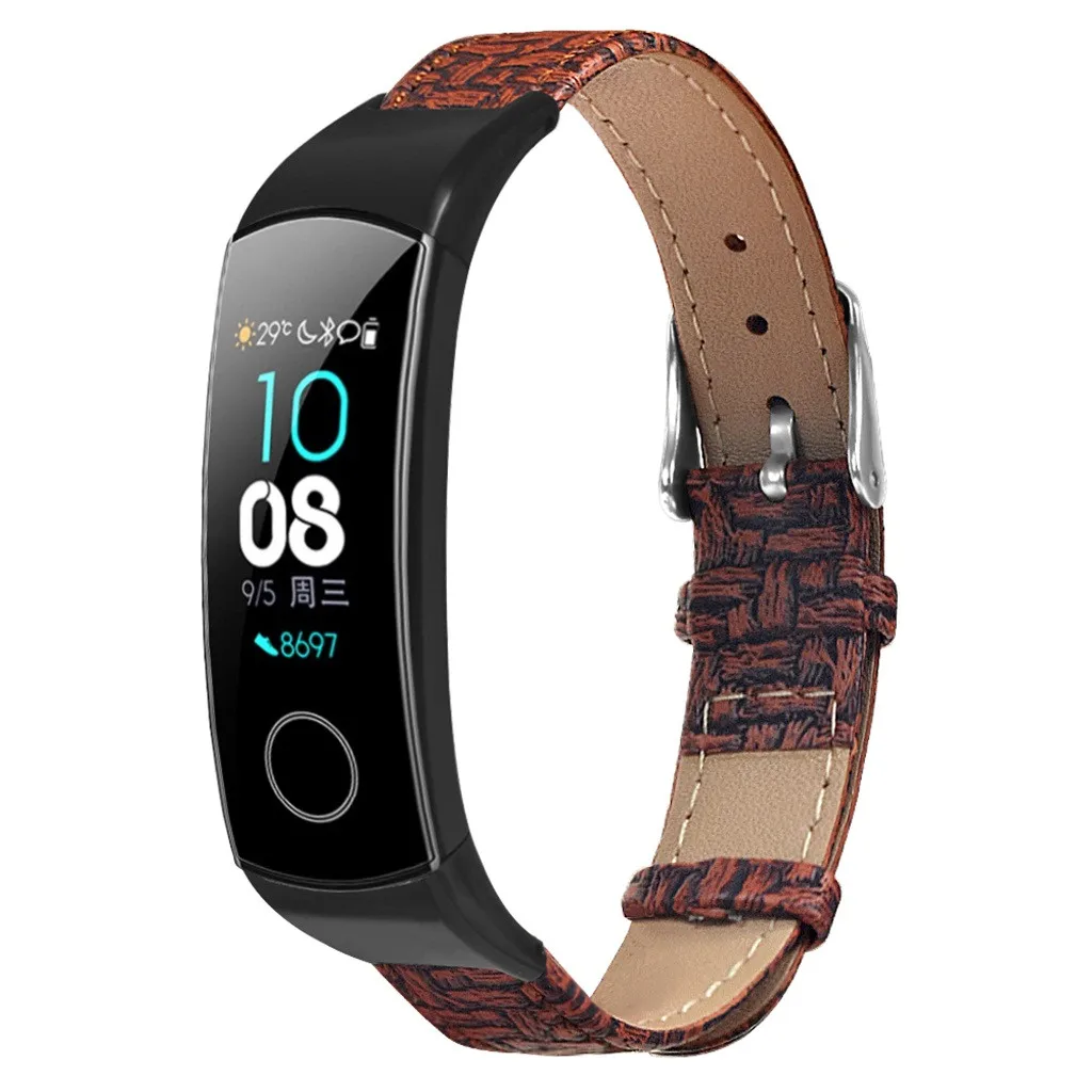 Замена волоконно-кожаных часов Ремешок Браслет для huawei Honor Band 5/4 унисекс тонкий ремешок 10 стилей роскошный модный подарок