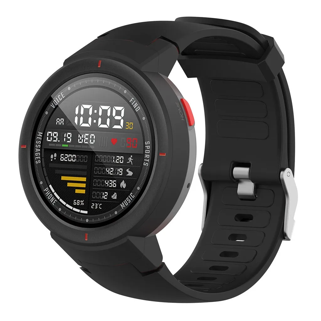 Силиконовые часы ремешок чехол для Huami Amazfit Verge с защитой экрана Замена Браслет