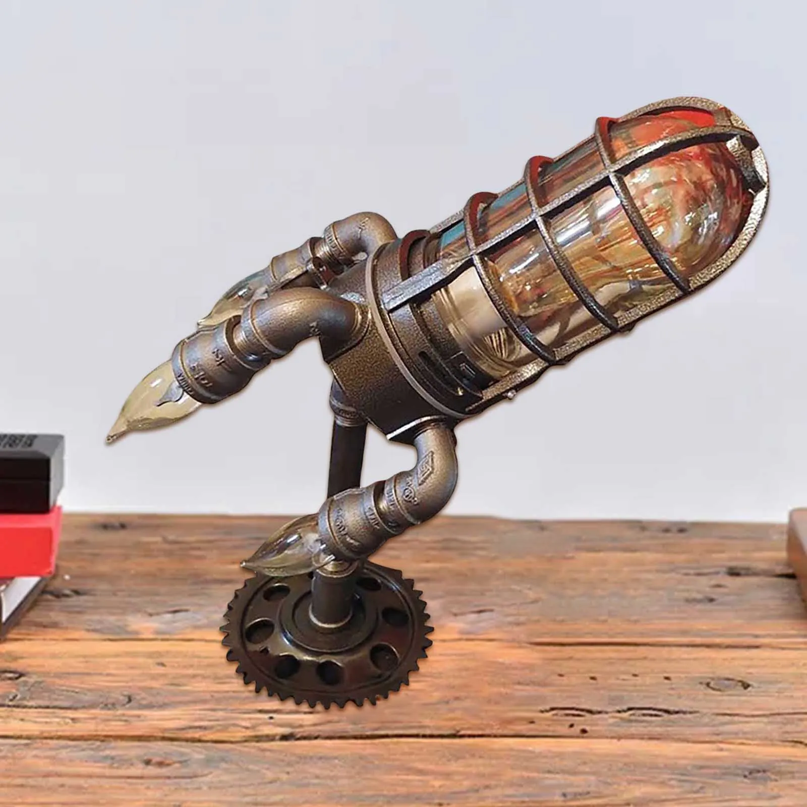 

Creative Steampunk Rocket Night Light Industrial Table Lamp Desk Lamp Living Room Decorations