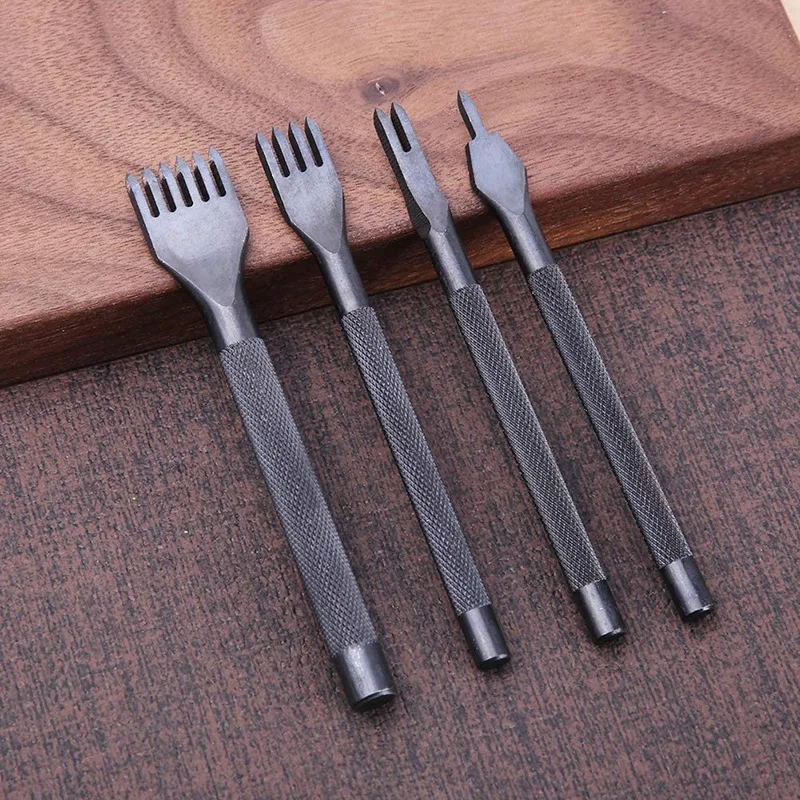 

4mm Prong Lacing Stitching Punch, 1/2/4/6 Leather Punch Tool Set, 9Pcs Stitching Needles Hand Sewing Needles