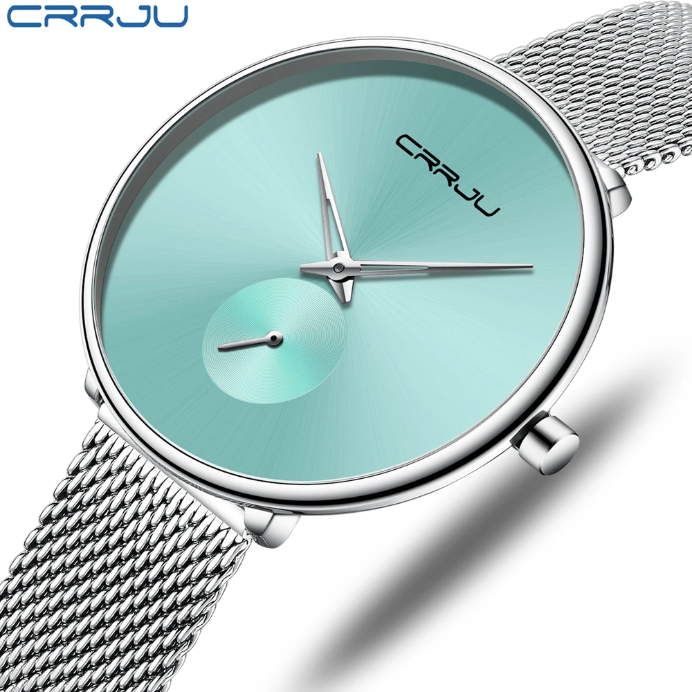 

CRRJU Ultra-thin Watch for Women Top Luxury Brand Elegant Female Hours Fashion Casual ladies Clock wristwatch relogio feminino