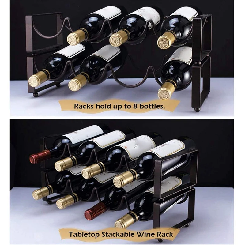 Настольная стеллажная стойка для вина двойной Слои хранение винных бутылок