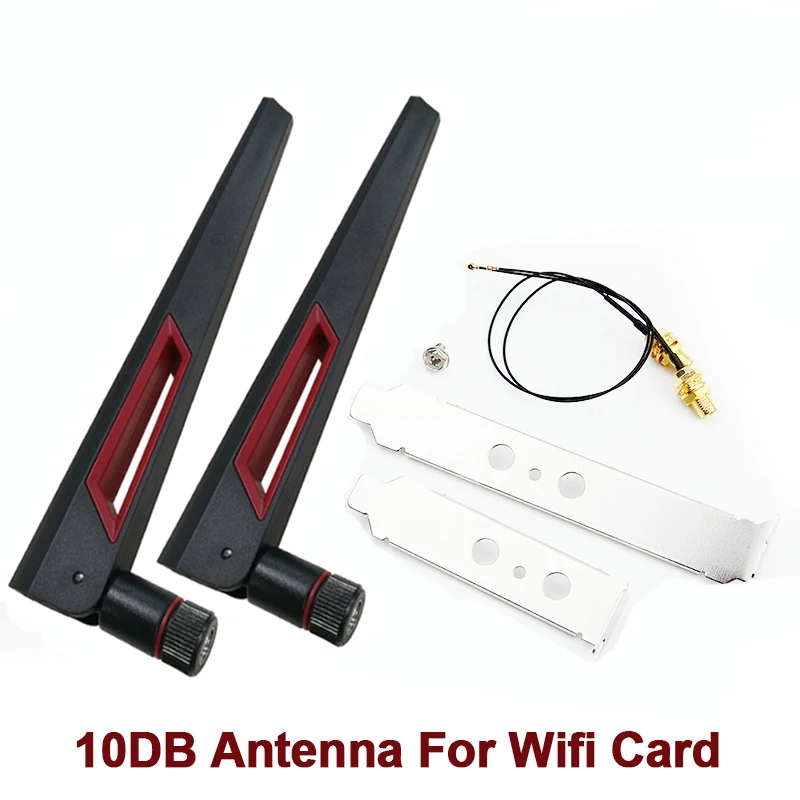 2 x 10Dbi антенна комплект Intel AX210 Wi Fi кард 4 ГГц 5 Dual Band M.2 MHF4 кабель удлинитель для RP SMA