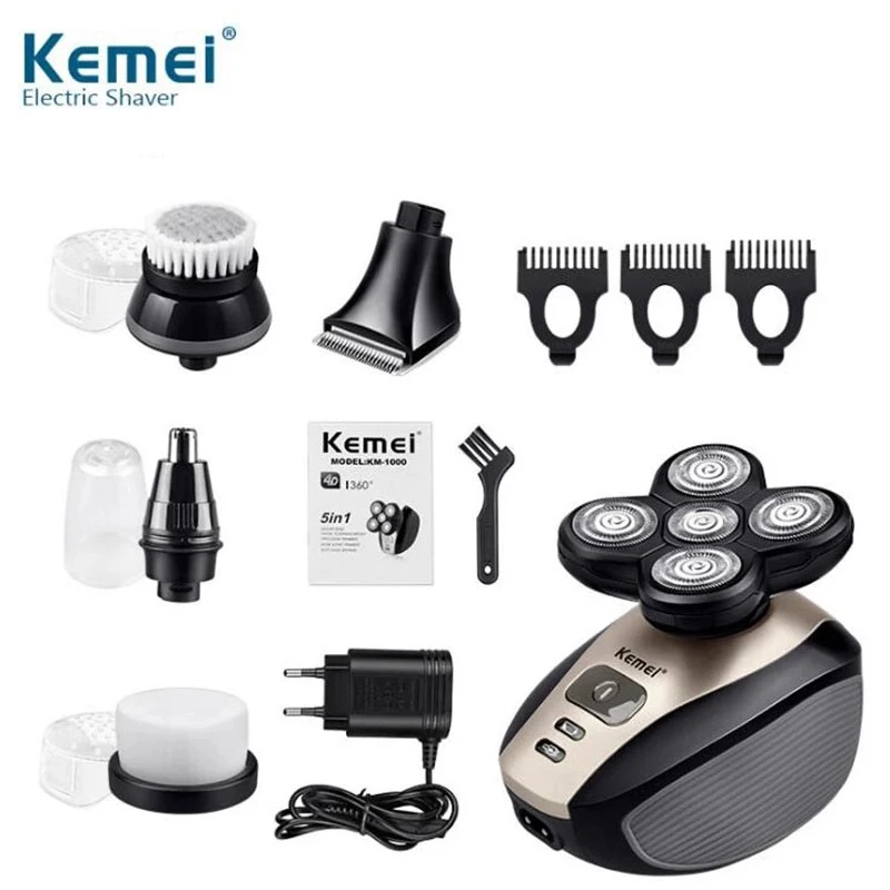 Бритва Kemei электробритва бритва 5 в 1 для мужчин триммер носа чистка лица