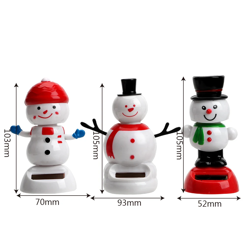 

Christmas Snowman Solar Powered Dancing Toy Cute Swinging Bobble Doll Car Ornament Dashboard Decoration Interior Accessories