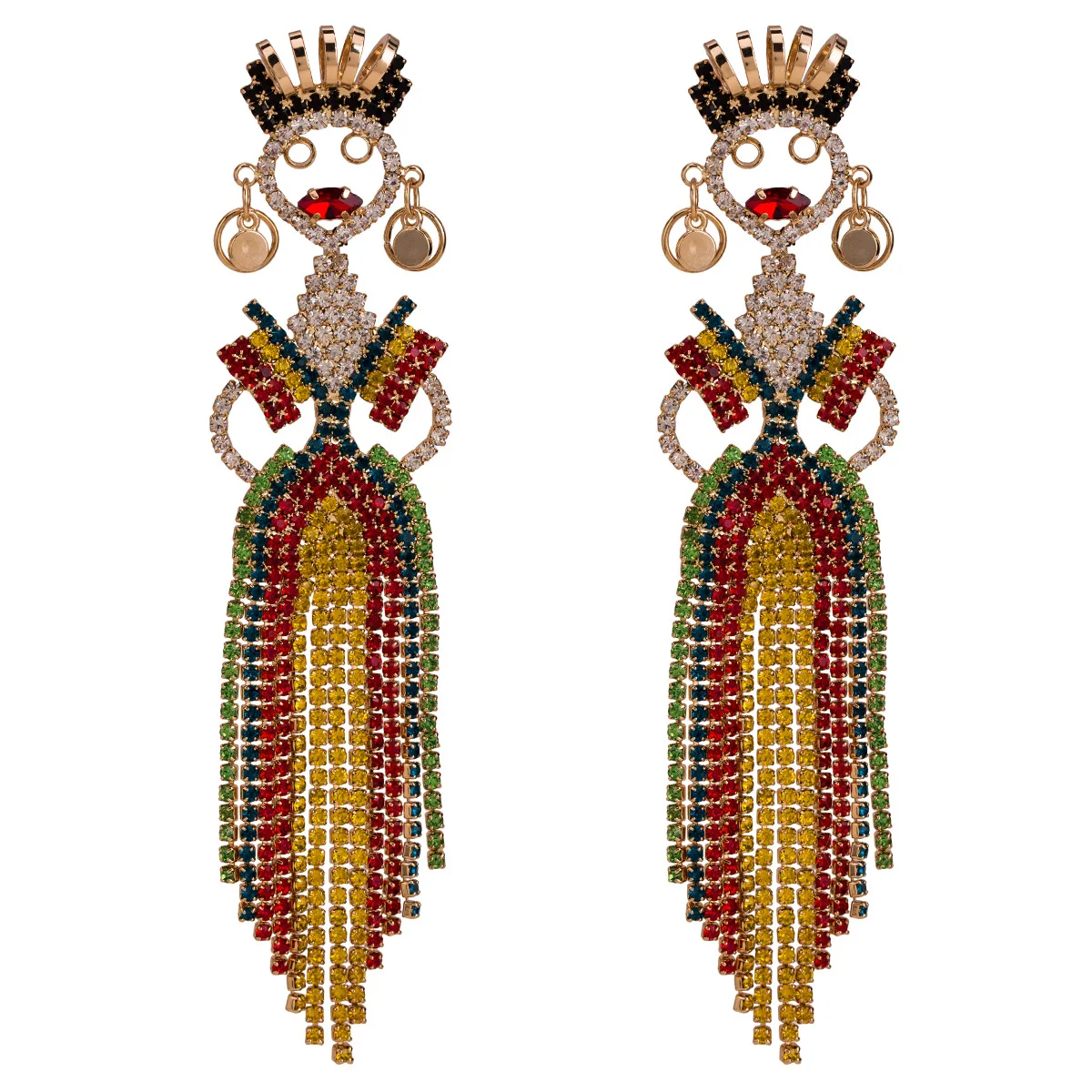 2019 Kpop громкое имя слоя горный хрусталь юбка для танцев кисточкой серьги Для