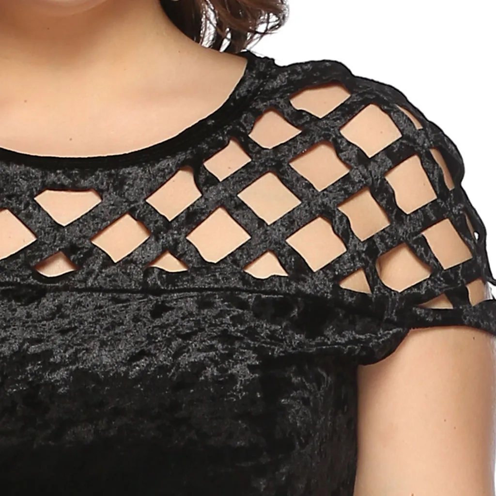 Модное повседневное женское однотонное платье с круглым вырезом и коротким