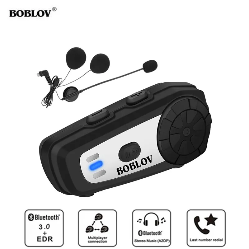 BOBLOV M6 BT мотоциклетный шлем Интерком громкой связи беспроводная bluetooth-гарнитура мотоциклетная Интерком fm-радио стерео музыка