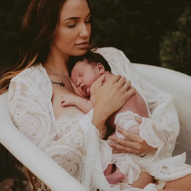 

Sexy Maternity Dresses Baby Shower Long Pregnancy Dress Photography Lace Maxi Maternity Gown For Pregnant Women Photo Shoot Prop