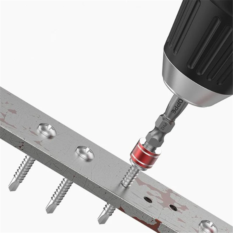 

5Pcs 65/100mm Cross Strong Magnetic Super Drill Screwdriver Bit Non-slip S2 Alloy Steel With Magnetic Ring