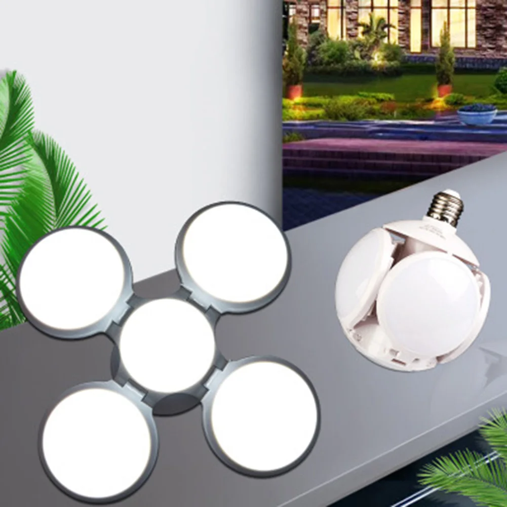 Складной светодиодный светильник для гаража с 4 регулируемыми панелями 360