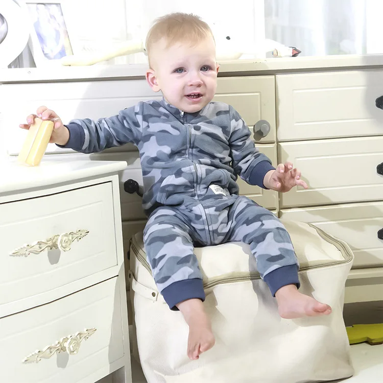 Детские комбинезоны; пижамы с единорогом для девочек; bebes; флисовый комбинезон; зимняя одежда для малышей; Весенний костюм для маленьких мальчиков; Камуфляжный костюм; 9-24 месяца - Цвет: Camouflage