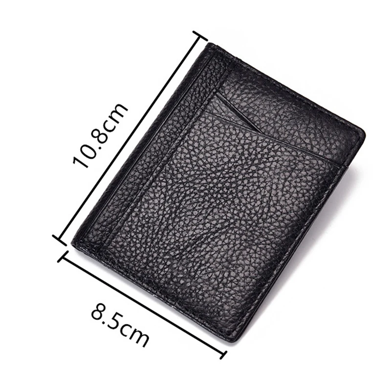 BISI GORO 2021 RFID Black Wallet Credit Card Holder Cow Leather Unisex High Quality Casual Purse Slim Mini Money Bag | Багаж и сумки