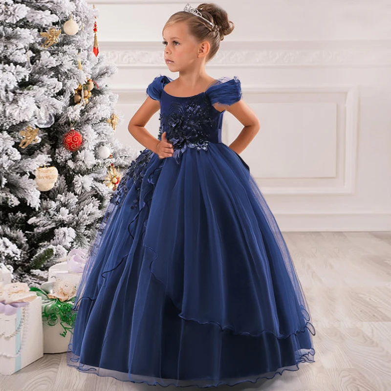 2022 Summer First Bridesmaid Dress Party Kids Dresses For Girls Costume Vestidos Princess Girl Wedding Gown 10 12 14 Years | Детская