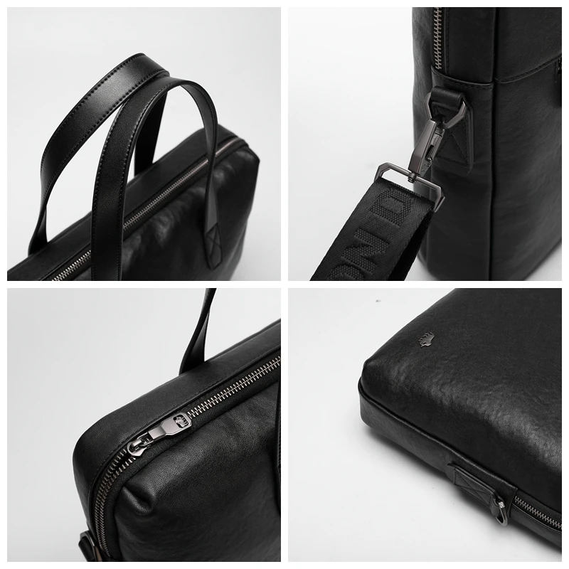 Bison Denim Multifunction Genuine Leather Business Briefcase Fashion Men's Crossbody Bags Cowhide High Quality Male Handbags