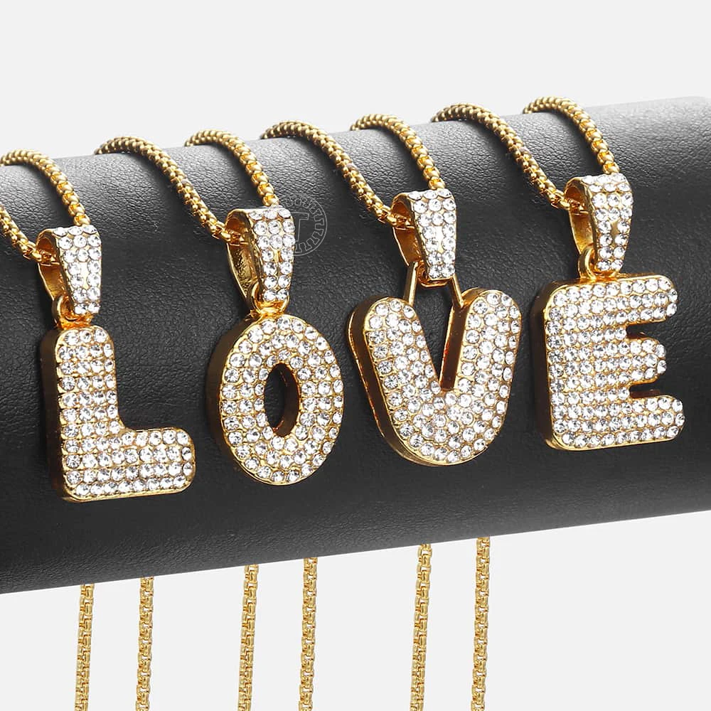 Женское ожерелье с подвеской из горного хрусталя Davieslee желтое золото A Z надписью