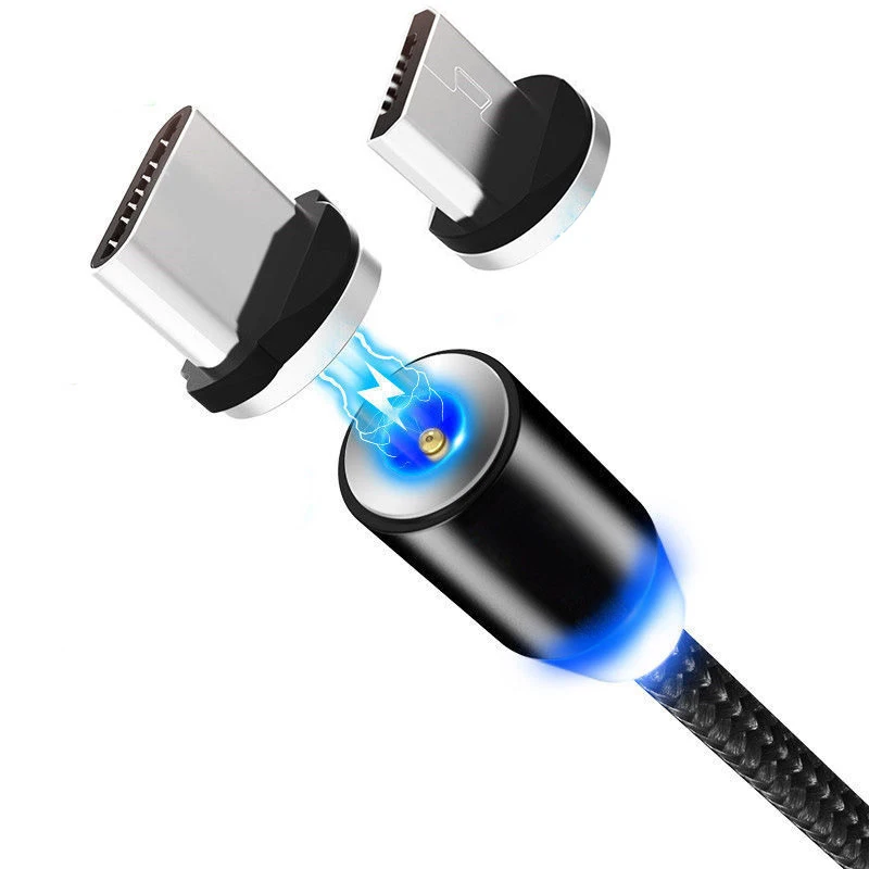 Магнитный зарядный кабель для быстрой зарядки Micro USB Type-C Samsung S7 S6 A50 Redmi Note 7 Pro