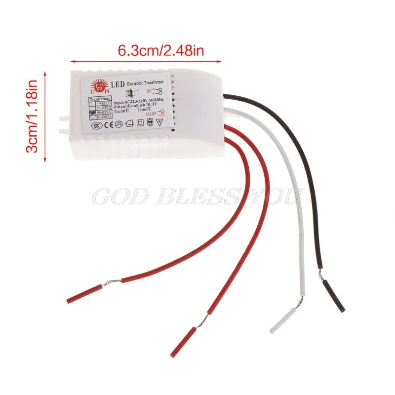 

AC 220-240V Electronic Transformer Power Supply Driver For String LED 50-80pcs Drop Shipping