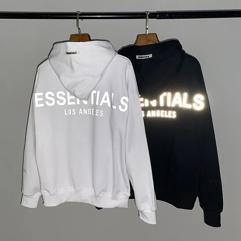 

Essentials 3M Reflection Los Angeles Limited Print Hoodies Fashion Street Brand LA Sweatshirt Men's Oversize Pullover Hooded