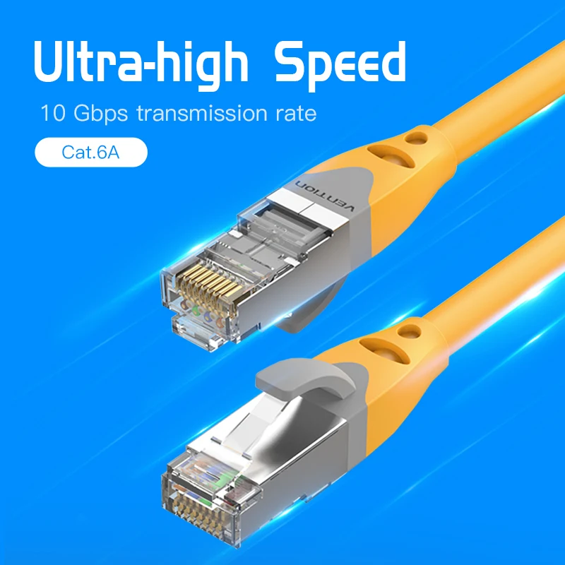 Кабель RJ45 Ethernet CAT 6a 40 м Vention для подключения компьютера маршрутизатора ноутбука