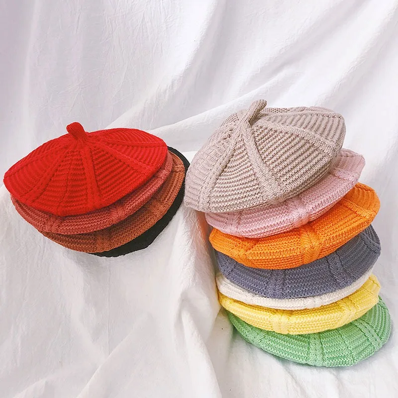 2019 модные вязаные береты на осень и зиму шапки для детей детская шапка вязаная