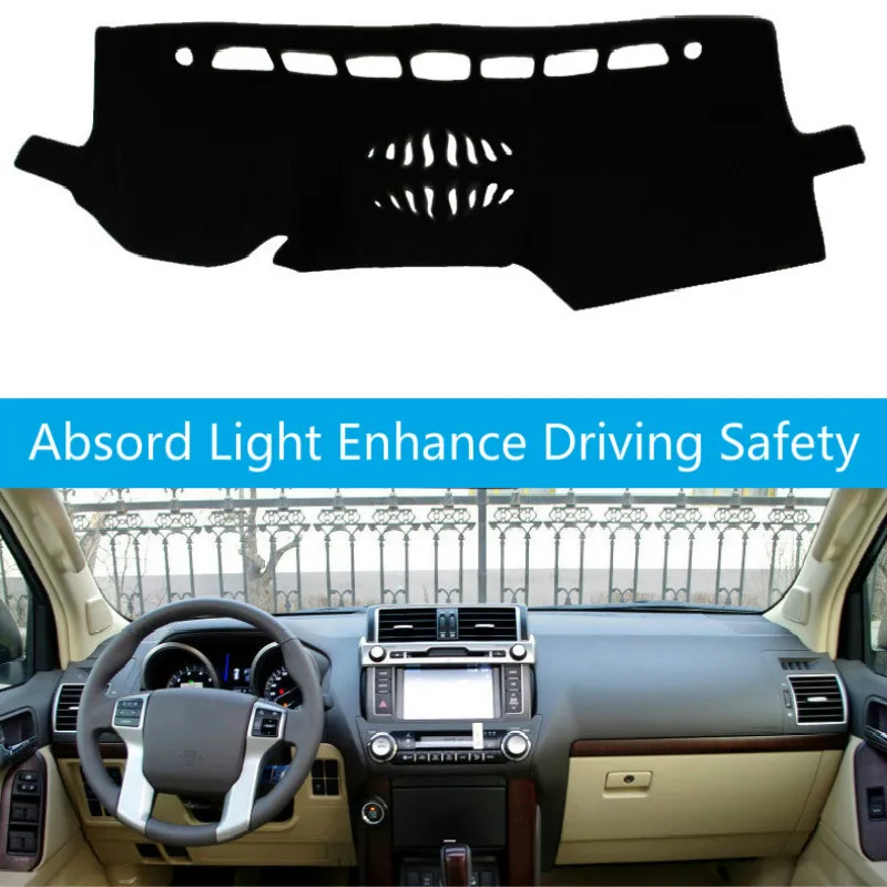 

For Toyota prado 2010 2011-2019 Car Dashboard Cover Sun Shade Non-slip Dash Mat Pad Carpet Car Stickers Interior Accessories