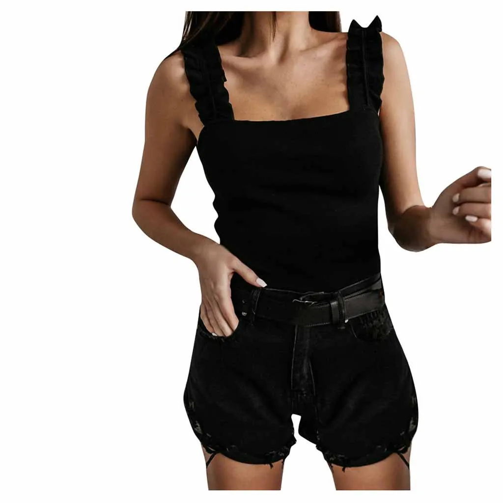 Женский однотонный короткий топ без рукавов с перекрещивающимися бретелями