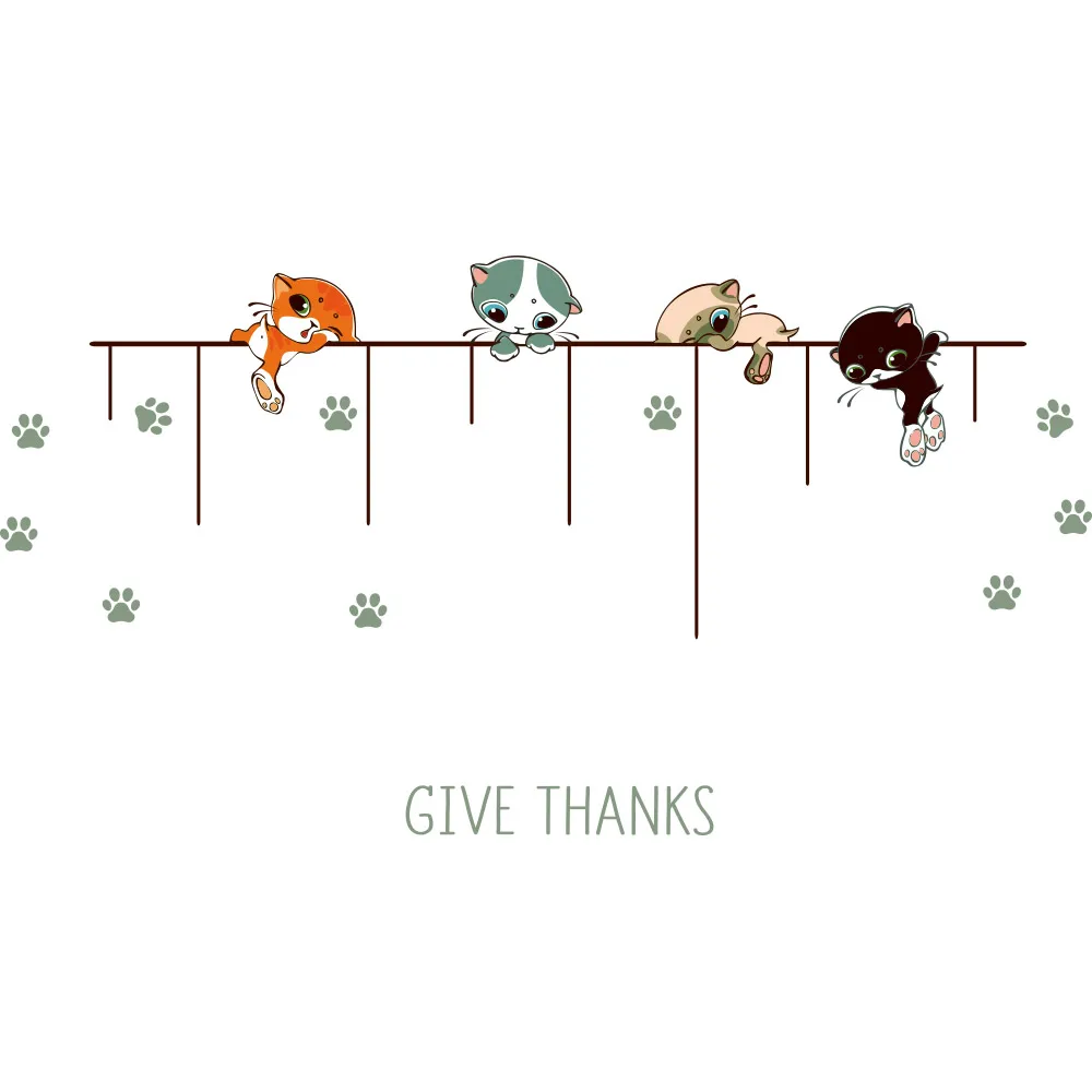 Милый мультяшный стикер на стену с кошкой фотоальбом креативное украшение