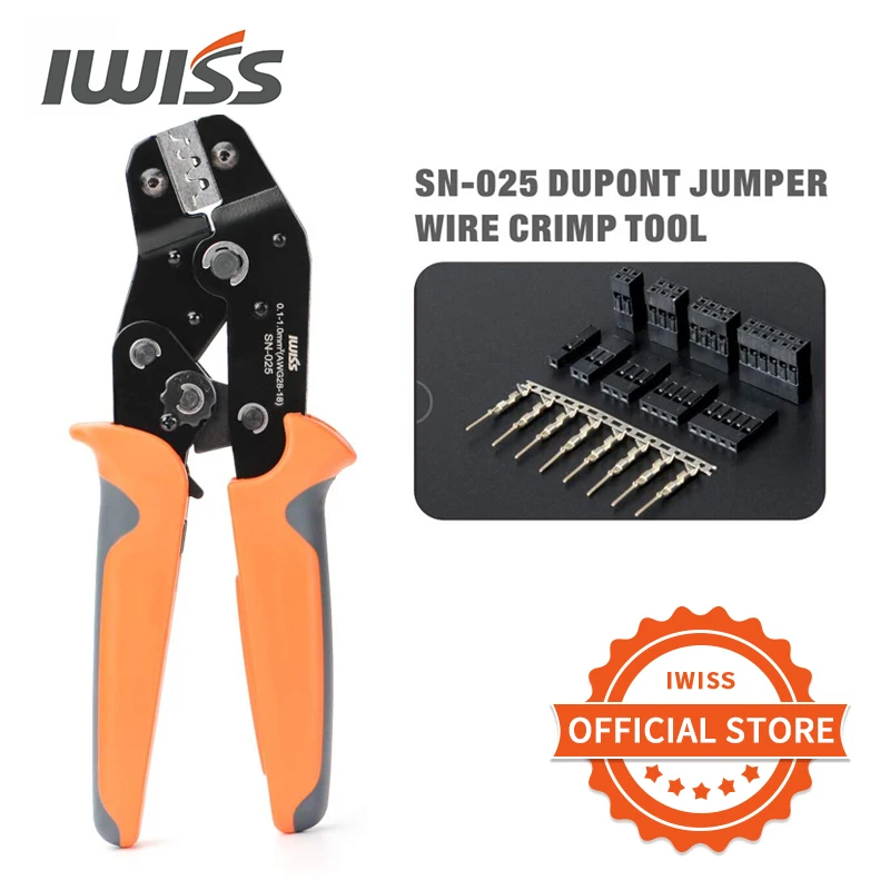 

Обжимная Клемма IWISS SN-025 F Dupont, инструмент для обжима клемм AWG 28-18 (0,1-1 мм²) для фоторазъемов, соединители Micro Timer Molex KK 396