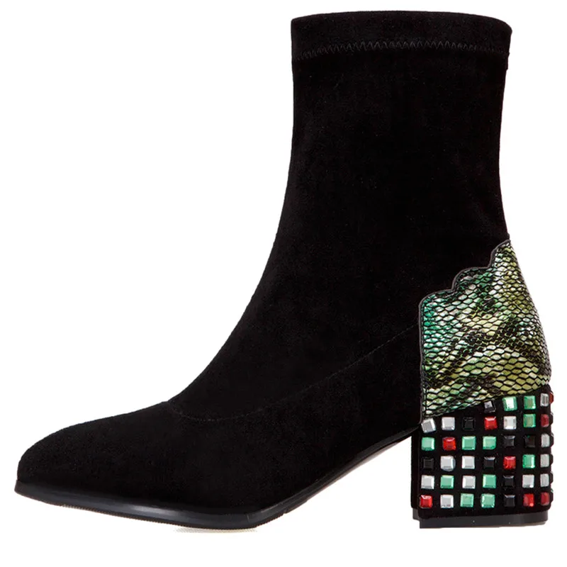 Bootee/женские резиновые сапоги г. Пикантные зимние сапоги до бедра на высоком каблуке на молнии женские ботинки с круглым носком для дождливой погоды