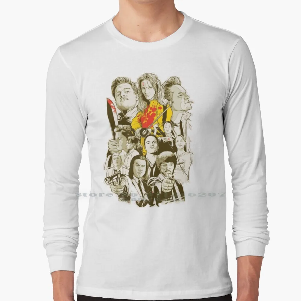 Футболка с персонажами Тарантино, 100% чистый хлопок, Тарантино, Uma, Турман, Джон Траволта, Брэд Питт, инглориус, бастерды, Убить Билла Футболка с персонажами Тарантино, 100% чистый хлопок, Тарантино, Uma, Турман, Джон Траволта, Брэд Питт, инглориус, бастерды, Убить Билла